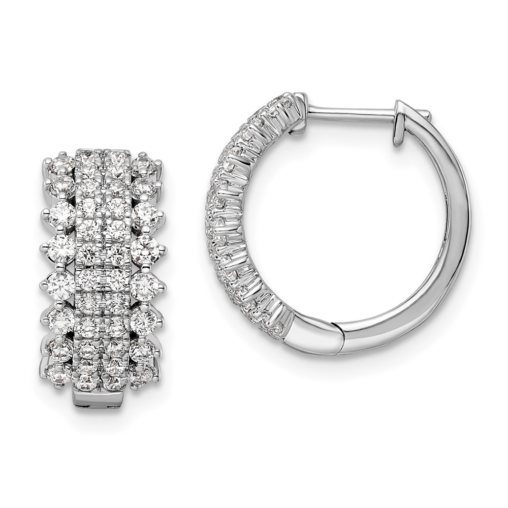 EM8364-100-WAA.jpg 14k White Gold 1 carat Lab Grown Diamond VS/SI+ G+ Complete Hinged Hoop Earrings - Image 1
