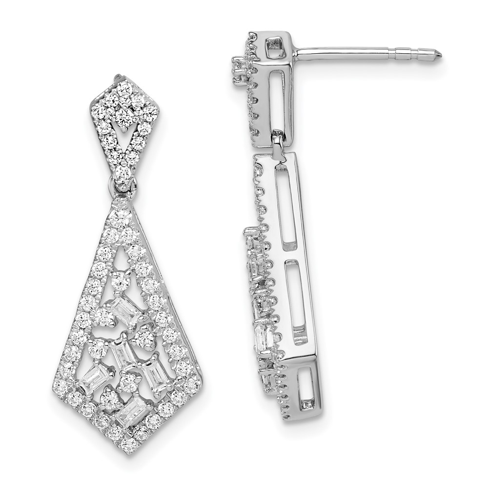 EM8464-075-WA.jpg 14k White Gold Polished 3/4 carat Diamond Fancy Dangle Post Earrings - Image 1