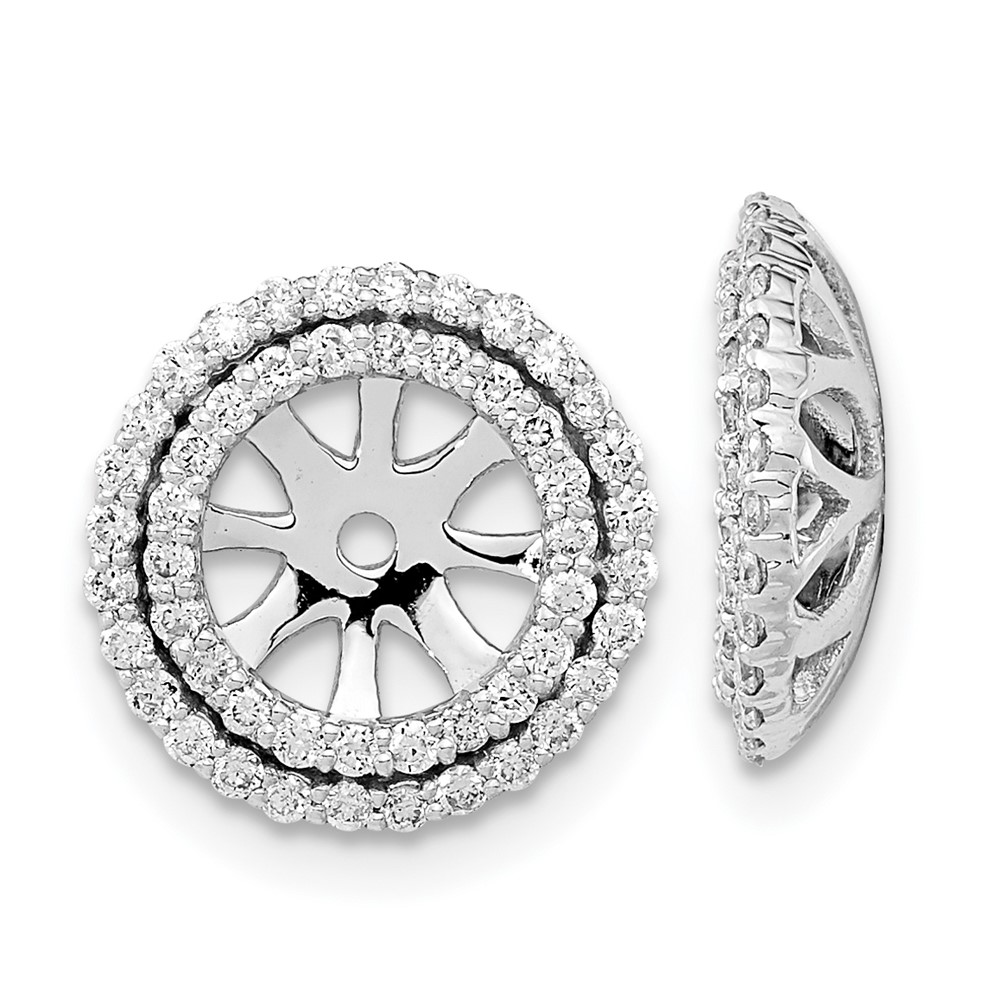 EM8576-050-WA.jpg 14k White Gold 1/2 carat Diamond Double Circle Earring Jackets - Image 1