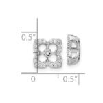 14k White Gold 1/5 carat Diamond Fancy Square Earring Jackets - Image 4
