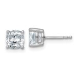 14k White Gold 2 carat Certified Lab Grown Diamond VS/SI+ G+ Cushion Complete Four Prong Stud Earrings