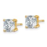14k 3 carat Lab Grown Diamond VS/SI+ G+ Cushion Complete Four Prong Stud Earrings - Image 2