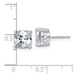 14k White Gold 5 carat Certified Lab Grown Diamond VS/SI+ G+ Cushion Complete Four Prong Stud Earrings - Image 4