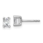 14k White Gold 1/2 carat Lab Grown Diamond VS/SI+ G+ Radiant Complete Four Prong Stud Earrings