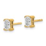 14k 3/4 carat Lab Grown Diamond VS+ F+ Radiant Complete Four Prong Stud Earrings - Image 2