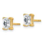 14k 1 carat Lab Grown Diamond VS+ F+ Radiant Complete Four Prong Stud Earrings - Image 2