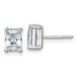 14k White Gold 2 carat Certified Lab Grown Diamond VS/SI+ G+ Radiant Complete Four Prong Stud Earrings