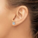 14k White Gold 2 carat Certified Lab Grown Diamond VS/SI+ G+ Radiant Complete Four Prong Stud Earrings - Image 3