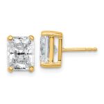 14k 4 carat Lab Grown Diamond VS/SI+ G+ Radiant Complete Four Prong Stud Earrings
