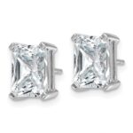 14k White Gold 5 carat Certified Lab Grown Diamond VS/SI+ G+ Radiant Complete Four Prong Stud Earrings - Image 2