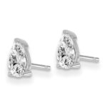 14k White Gold 2/3 ctw Lab Grown Diamond VS+ F+ Pear 4 Prong Heavy Wt. Stud Earrings - Image 2