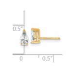 14k Yellow Gold 2/3 ctw Lab Grown Diamond VS/SI+ G+ Pear 4 Prong Heavy Wt. Stud Earrings - Image 4