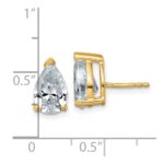 14k 4 carat Lab Grown Diamond VS/SI+ G+ Complete Pear Three Prong Stud Earrings - Image 4