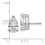 14k White Gold 5 carat Lab Grown Diamond VS/SI+ G+ Complete Pear Three Prong Stud Earrings - Image 4