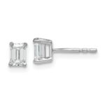 14k White Gold 5/8 carat Lab Grown Diamond VS/SI+ G+ Emerald Complete Four Prong Stud Earrings