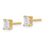 14k Yellow Gold 4.5x3.3mm Emerald Earring Mountings - Image 2