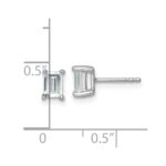 14k White Gold 1 carat Lab Grown Diamond VS/SI+ G+ Emerald Complete Four Prong Stud Earrings - Image 4