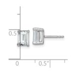 14k White Gold 2 carat Certified Lab Grown Diamond VS+ F+ Emerald Complete Four Prong Stud Earrings - Image 4