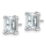 14k White Gold 5 carat Certified Lab Grown Diamond VS/SI+ G+ Emerald Complete Four Prong Stud Earrings - Image 2
