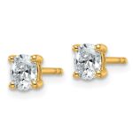 14k 1/2 carat Certified Lab Grown Diamond VS/SI+ G+ Complete Oval Four Prong Stud Earrings - Image 2