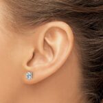 14k White Gold 3/4 carat Lab Grown Diamond VS/SI+ G+ Complete Oval Four Prong Stud Earrings - Image 3