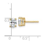 14k 1 carat Lab Grown Diamond VS+ F+ Complete Oval Four Prong Stud Earrings - Image 4