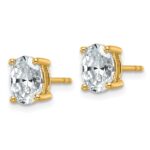14k 1 1/2 carat Certified Lab Grown Diamond VS+ F+ Complete Oval Four Prong Stud Earrings - Image 2