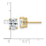 14k 1 1/2 carat Lab Grown Diamond VS/SI+ G+ Complete Oval Four Prong Stud Earrings - Image 4