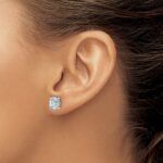 14k White Gold 2 carat Lab Grown Diamond VS+ F+ Complete Oval Four Prong Stud Earrings - Image 3