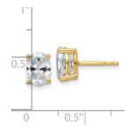 14k 2 carat Lab Grown Diamond VS/SI+ G+ Complete Oval Four Prong Stud Earrings - Image 4