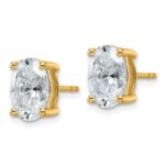14k 4 carat Lab Grown Diamond VS/SI+ G+ Complete Oval Four Prong Stud Earrings - Image 2