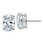 14k White Gold 5 carat Certified Lab Grown Diamond VS/SI+ G+ Complete Oval Four Prong Stud Earrings