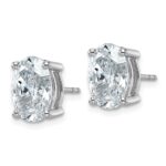 14k White Gold 5 carat Lab Grown Diamond VS+ F+ Complete Oval Four Prong Stud Earrings - Image 2