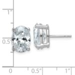 14k White Gold 5 carat Certified Lab Grown Diamond VS/SI+ G+ Complete Oval Four Prong Stud Earrings - Image 4