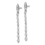 14k White Gold 1 carat Lab Grown Diamond VS/SI+ G+ Complete Dangle Post Earrings - Image 2
