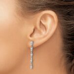 14k White Gold 1 carat Lab Grown Diamond VS/SI+ G+ Complete Dangle Post Earrings - Image 3
