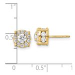 14k 1 1/2 carat Lab Grown Diamond VS/SI+ G+ Complete Round Fashion Halo Post Earrings - Image 4