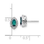 14k White Gold 1/5 carat Lab Grown Diamond VS/SI+ G+ and Lab Created Alexandrite June Birthstone Post Earrings - Image 4