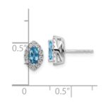 14k White Gold 1/5 carat Lab Grown Diamond VS/SI+ G+ and Blue Topaz December Birthstone Post Earrings - Image 4