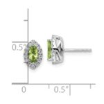 14k White Gold 1/5 carat Lab Grown Diamond VS/SI+ G+ and Peridot August Birthstone Post Earrings - Image 4