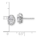 14k White Gold 1 1/5 carat Lab Grown Diamond VS/SI+ G+ Oval Halo Stud Earrings - Image 4