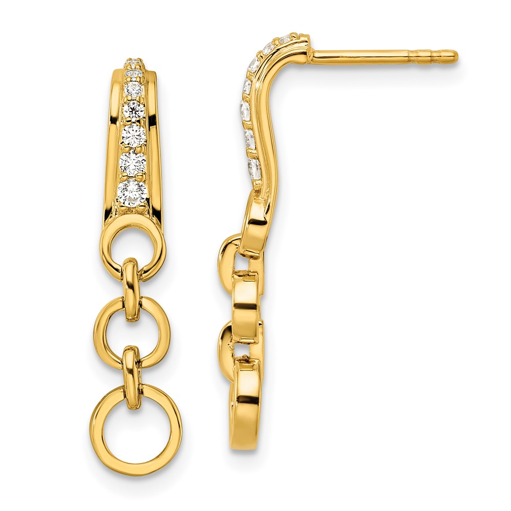 EM9666-020-YAA.jpg 14k 1/8 carat Lab Grown Diamond VS/SI+ G+ Post Dangle Earrings - Image 1