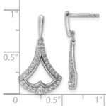 14k White Gold 1/2 carat Diamond Post Dangle Earrings - Image 4
