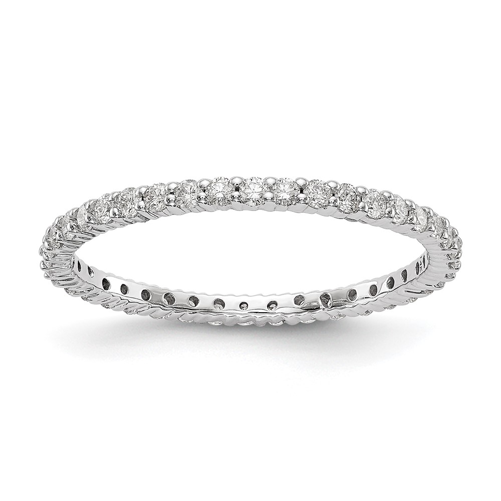 ET0001-050-7W4-4.jpg 14k White Gold 1/2 carat Lab Grown Diamond VS/SI+ G+ Complete Size 7 Shared Prong Eternity Band - Image 1