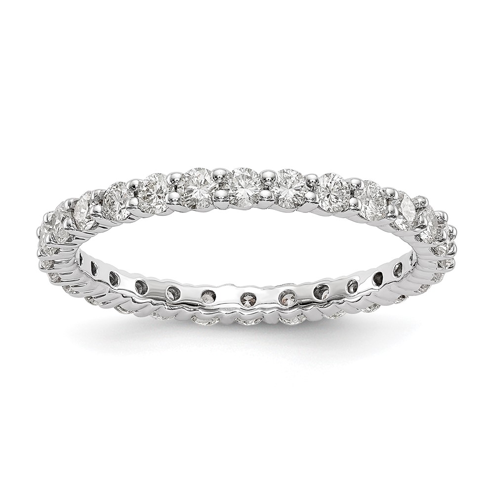 ET0001-100-7W4-4.jpg 14k White Gold 1 carat Lab Grown Diamond VS/SI+ G+ Complete Size 8.5 Shared Prong Eternity Band - Image 1