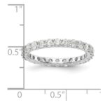14k White Gold 1 1/2 carat Lab Grown Diamond VS/SI+ G+ Complete Size 5.5 Shared Prong Eternity Band - Image 3