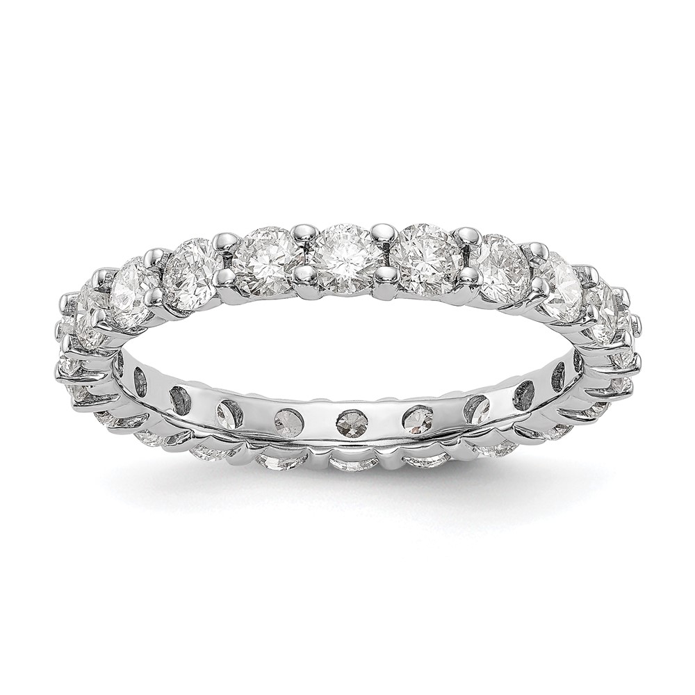 ET0001-200-7W4-7.jpg 14k White Gold 2 carat Lab Grown Diamond VS/SI+ G+ Complete Size 8.5 Shared Prong Eternity Band - Image 1
