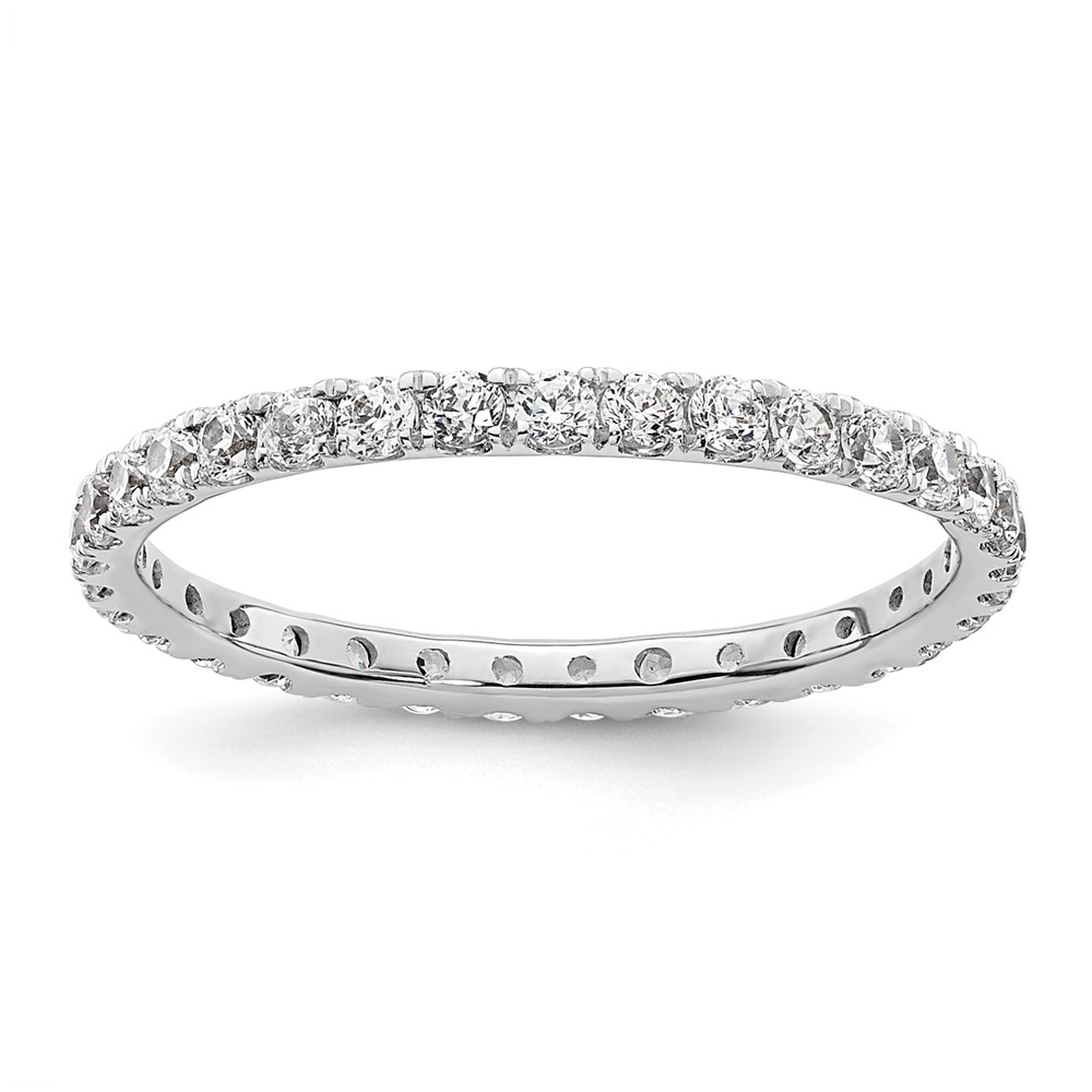 ET0005-050-4W4.jpg True Origin 14K White Gold 1/2 carat Lab Grown Diamond VS+ F+ Size 4 Complete Eternity Band - Image 1