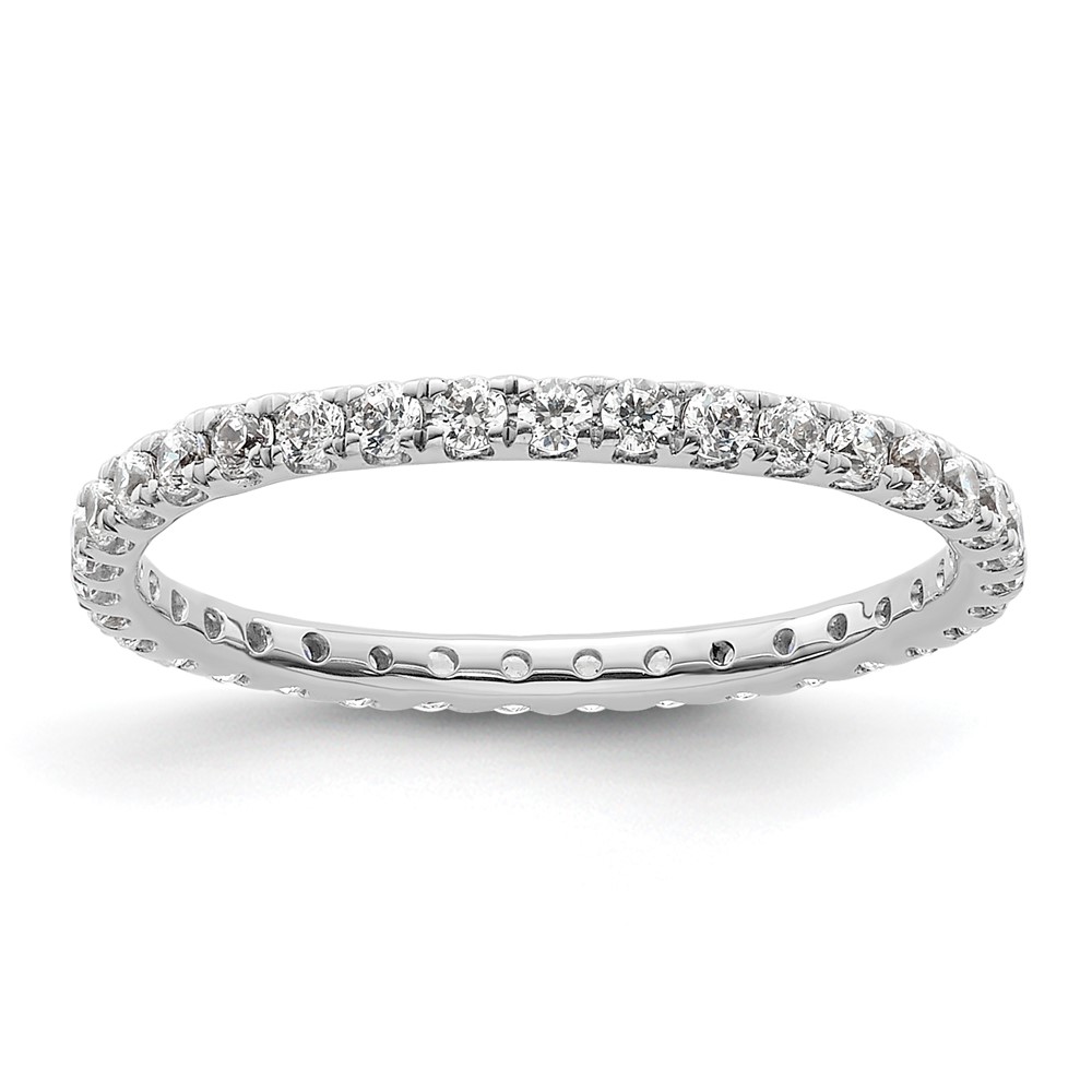 ET0005-050-6W4.jpg True Origin 14K White Gold 1/2 carat Lab Grown Diamond VS+ F+ Size 6.5 Complete Eternity Band - Image 1