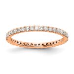 14k Rose Gold 1/2 carat Lab Grown Diamond VS/SI+ G+ Complete Size 5 Shared Prong Eternity Band